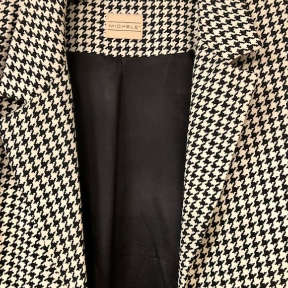 MICHELE - Career Blazer - Size 14 - Black & White Lined Houndstooth Blazer- EUC! - Picture 4 of 13